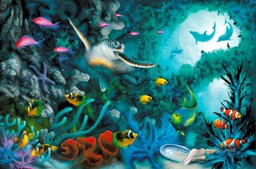 魚の水族館 Painting - 海底の海の宝石